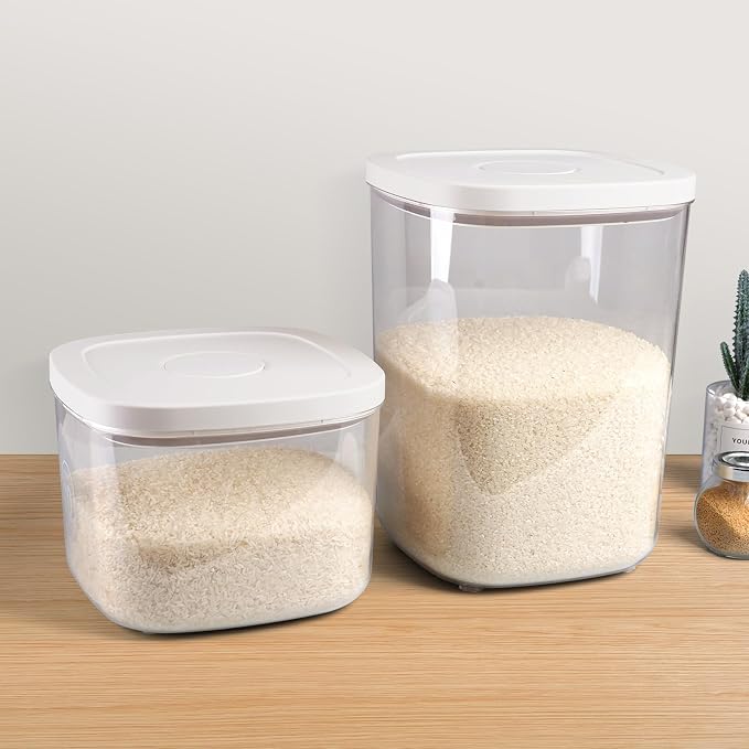 TBMax Large Flour Storage Container 10.56 Qt, 20 Lbs Rice Container with Pop Up Lid & Measuring Scoop for Flour, Cereal, Dry Food Storage and Kitchen Pantry Organization - Image 7