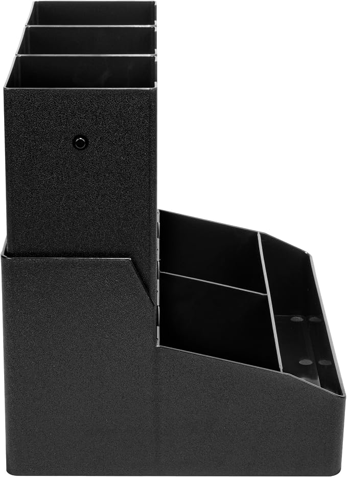 Restaurantware Restpresso Coffee Bar Organizer, 1 Count Durable 6 Compartments, Compact Size, Black Plastic Tabletop Coffee Supplies Organizer For Homes, Office Spaces, Breakrooms, and Lounges - Image 10