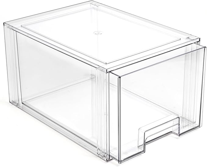 BINO | Stackable Storage Drawers, Tall Large - Clear | THE CRATE COLLECTION | Storage Bins With Drawers | Bathroom Organizers | Under Sink Organizer | Vanity Cabinet Home Organization by BINO