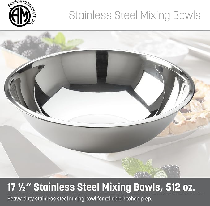 American METALCRAFT, Inc. SSB1600 Mixing Bowl, Stainless Steel, 16 Quarts, 17-1/2' Dia. - Image 2