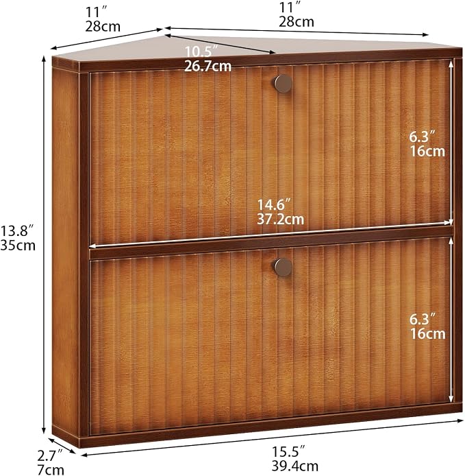 Trironsun Corner Bread Box for Kitchen Countertop Bamboo Two Layer Large Capacity Bread Storage Bin Vintage Storage for Homemade Bread (Brown) - Image 5
