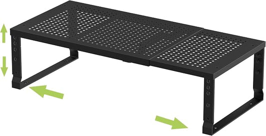 Jojocross Expandable Adjustable Stackable Kitchen Organizer, Spice Rack,Metal Pantry Storage Shelves Racks,Counter Shelf for Cabinets, Countertop, Cupboard(1 Pack/Medium/Black) by JOJOCROSSHIGHQUALITYLIFE
