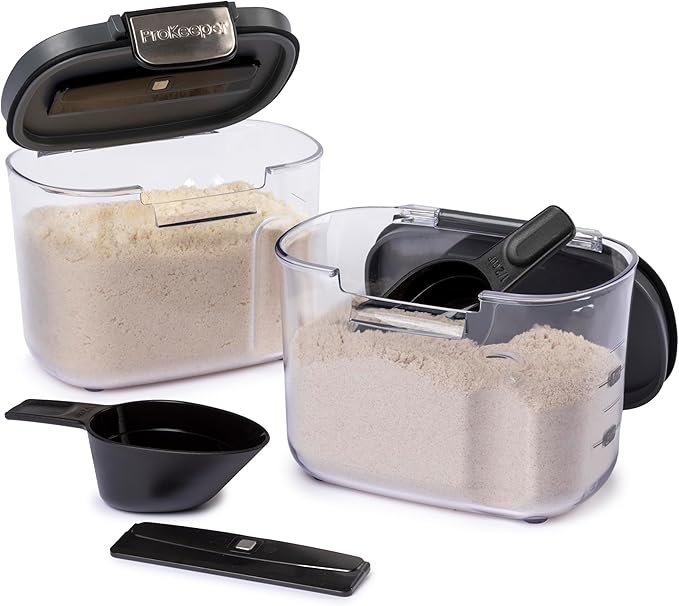 Progressive International ProKeeper+ Clear Plastic Airtight Food Baker's Kitchen Storage Organization Container Canister Set with Magnetic Accessories, 2- Piece Set (Specialty Flour 1.5-Quart) - Image 3