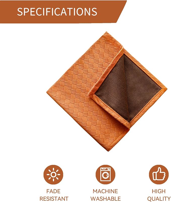 Orange Cloth Napkins Set of 4, 18 x 18 Inch | Reusable Washable Cotton Polyester Dinner Napkins Soft Luxury Elegant Fancy Jacquard Fabric Table Napkins - Image 7
