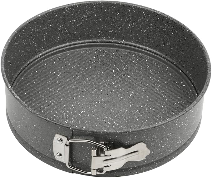 David Burke 9" Springform Pan – Carbon Steel Cheesecake Mold with Removable Bottom, Oven Safe, PFTE & PFOA Free – Gray Speckle by David+Burke