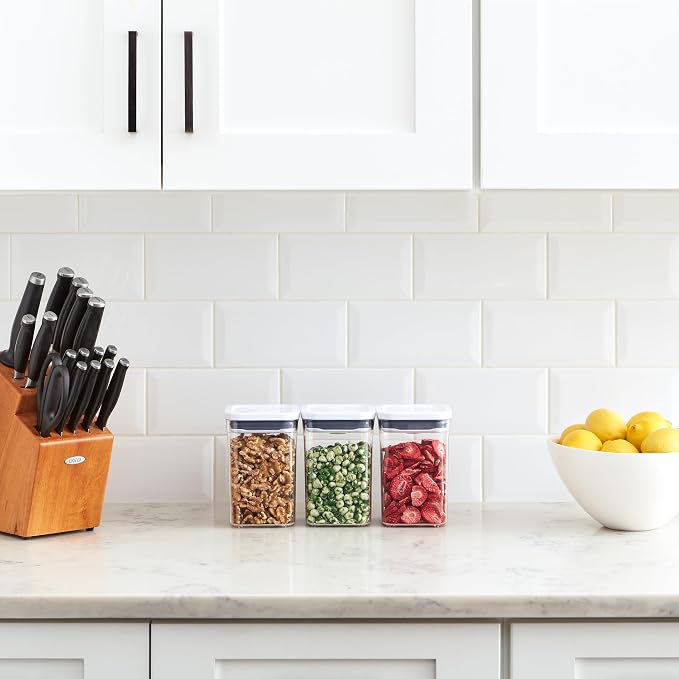 OXO Good Grips 3-PC Small Square Short POP Container Set,(Pack of 2) - Image 9