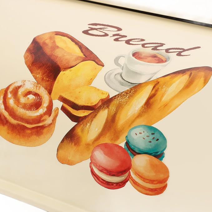 Buachois Bread Box Roll Top Metal Vintage Container Large Capacity | Roll Top Bread Box Metal Vintage Container Large Capacity for Kitchen Countertop Pastry Cake Keeper Storage - Image 9