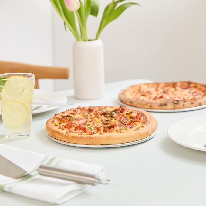 Restaurantware 9 Inch Aluminum Pizza Pan 12 Count Wide Rim Silver Pizza Pan, Heat Conductive Round Pizza Tray, Lightweight Corrosion-Resistant Serving Tray For Restaurant Or Home Use - Image 9