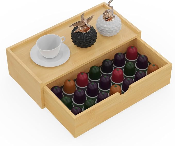 Bamboo Tea Organizer – Stackable Collection (1Drawer) by ARFETIGO