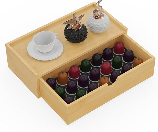 Bamboo Tea Organizer – Stackable Collection (1Drawer) by ARFETIGO