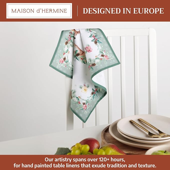 Maison d' Hermine Cloth Napkins Set of 4 Reusable 100% Cotton (18" x 18") | Everyday Square Napkins Cloth Washable Dinner Party Wedding Restaurant Hotel Kitchen Spring Summer - Xmas - Image 2