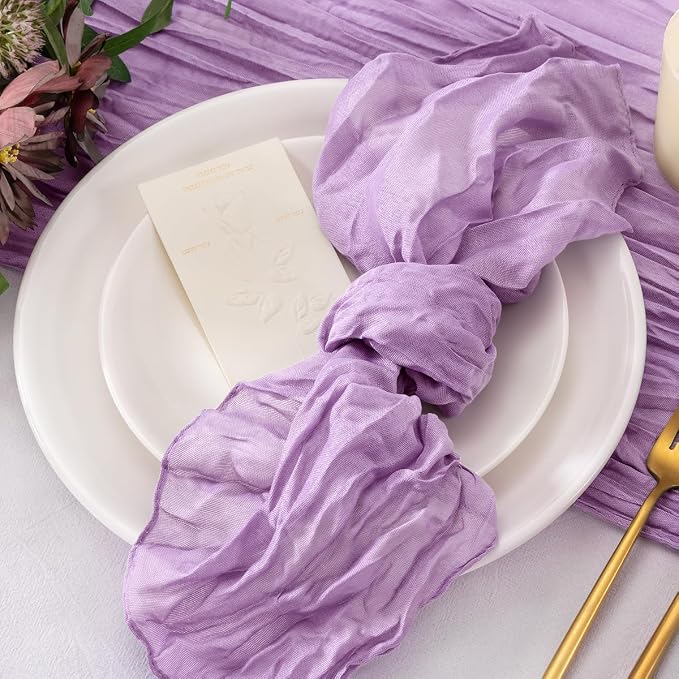 Cheesecloth Napkins Lilac Purple Cloth Napkins Bulk,Set of 20 - Image 3