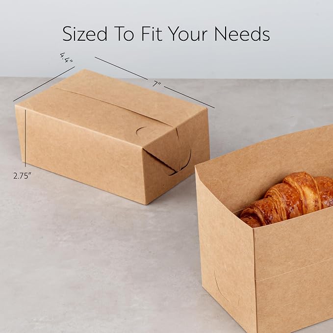 Bio Tek 47 Ounce To Go Boxes, 400 Rectangle Take Out Food Containers - Fast Top Closure, Disposable, Kraft Paper Carry Out Containers, Greaseproof, For Burgers Or Fried Chicken - Restaurantware - Image 2