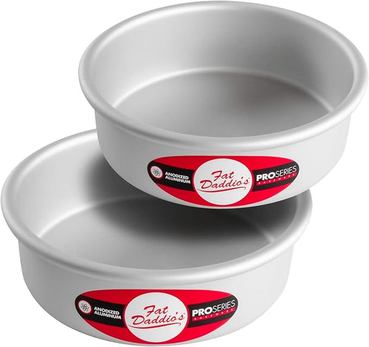 Fat Daddio's Anodized Aluminum Round Cake Pans, 2 Piece Set, 6 x 2 Inch by FatDaddios