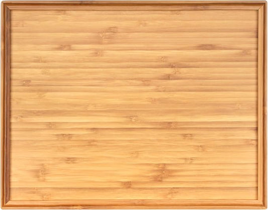 BambooMN Organic Bamboo Serving Tray, Vanity, Tea, Appetizers, Snacks, Charcuterie Board, 11"x8.9"x0.6" - 3 Trays by BambooMN