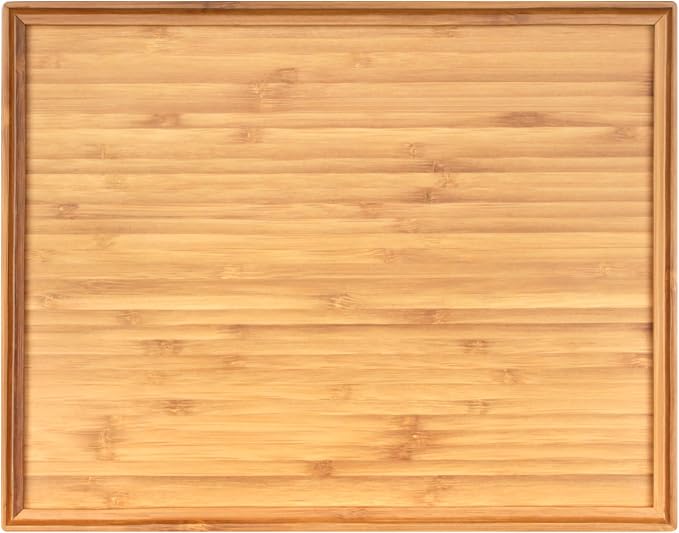 BambooMN Organic Bamboo Serving Tray, Vanity, Tea, Appetizers, Snacks, Charcuterie Board, 11"x8.9"x0.6" - 30 Trays by BambooMN