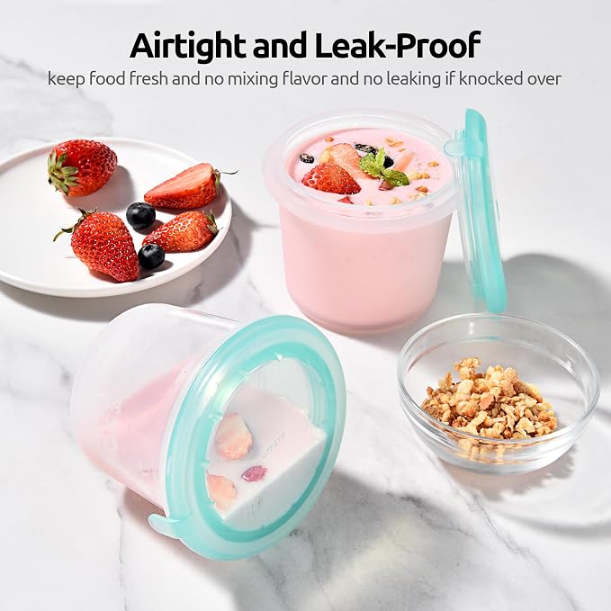 U-Taste Silicone Container with Lid, Kitchen Meal Prep Food Storage, 1Cup*2 | Food Grade Liquid Silicone, Leak-Proof Airtight Lid, Meal Prep Lunch Box, Freezer & Microwave Safe, Clear Date Marking Circle - Image 5