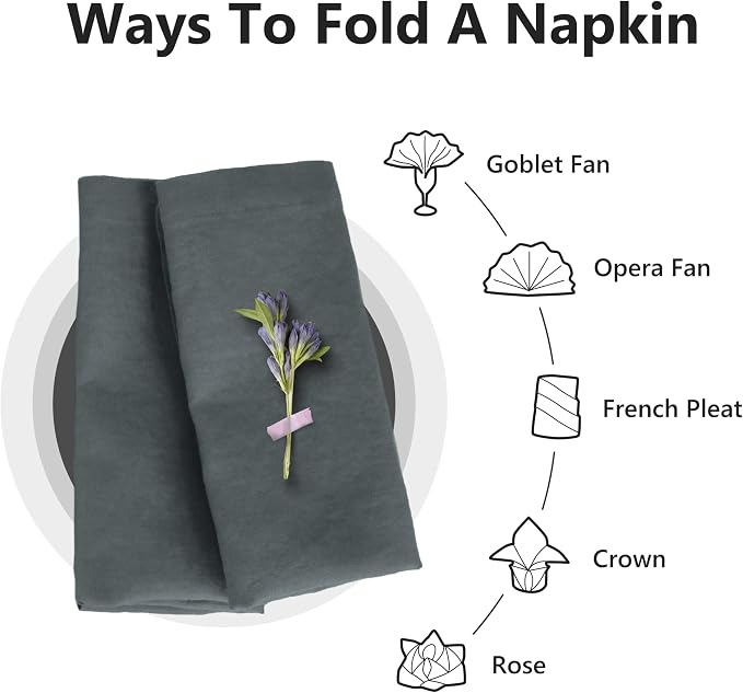 100% Linen Dinner Napkins 15x15 Inch,Soft and Breathable French Flax Cloth Napkins,Stone Washed Set of 4(Grey) - Image 6