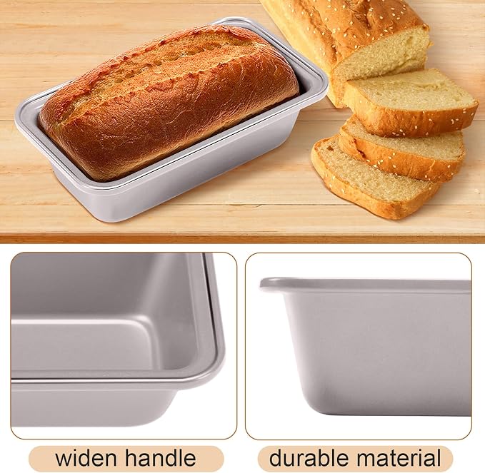 Uiifan 12 Pack Mini Loaf Pans, 6.1 x 3.3 x 2.1 in, Champagne Gold | Non Stick Small Bread Pans, Rectangle Banana Bread Tins, Tiny Carbon Steel Baking Pan, for Halloween Baking, Picnics, Party - Image 4
