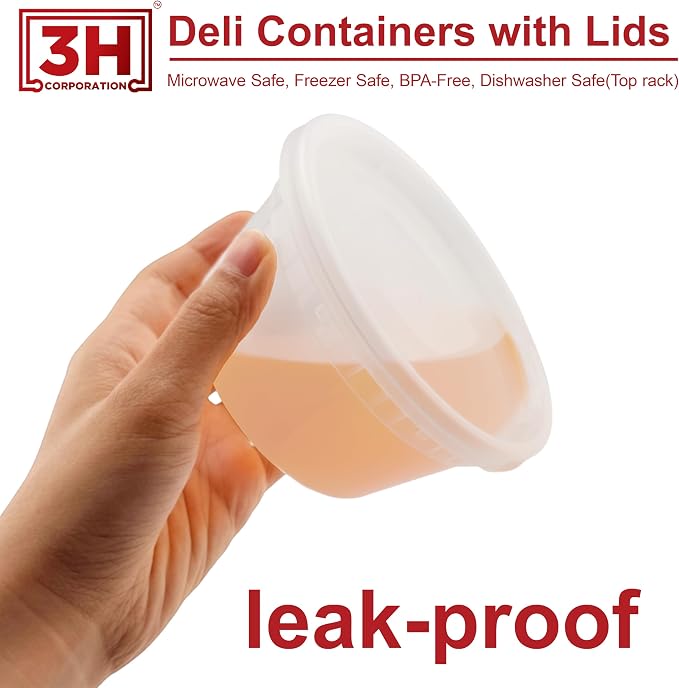 12 oz Food Storage Containers with Lids (240 Set/480 Piece) Small Deli Containers for Soup, Freezer Microwave Safe, BPA-Free Plastic, Stackable Snack Leakproof Leftover Organizers - Image 3