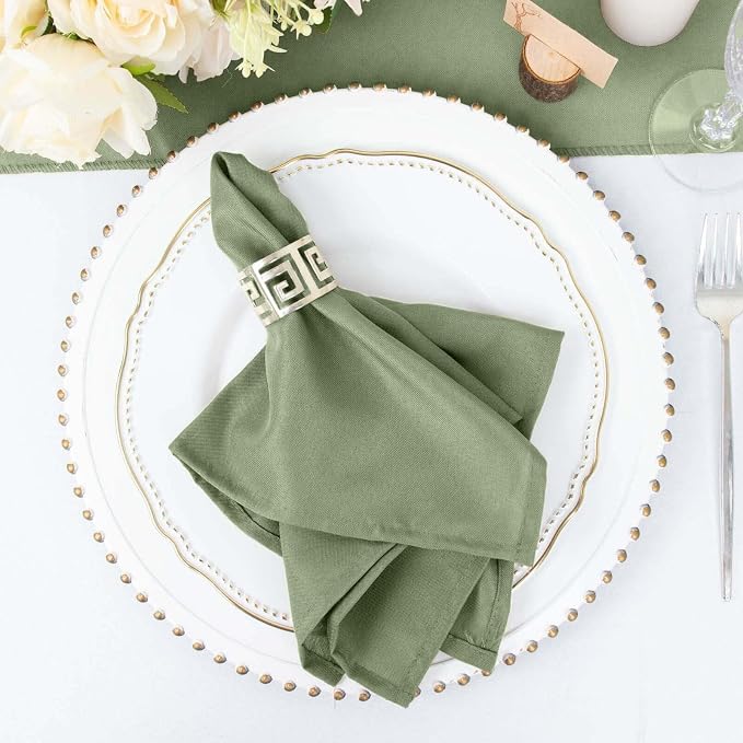 Efavormart Premium Cloth Napkins Set of 25, 17x17 Inch Eucalyptus Dusty Sage Violet Seamless Dinner Napkins, Washable Linen Table Napkin Cloth with Hemmed Edges for Weddings, Party and Banquet - Image 6