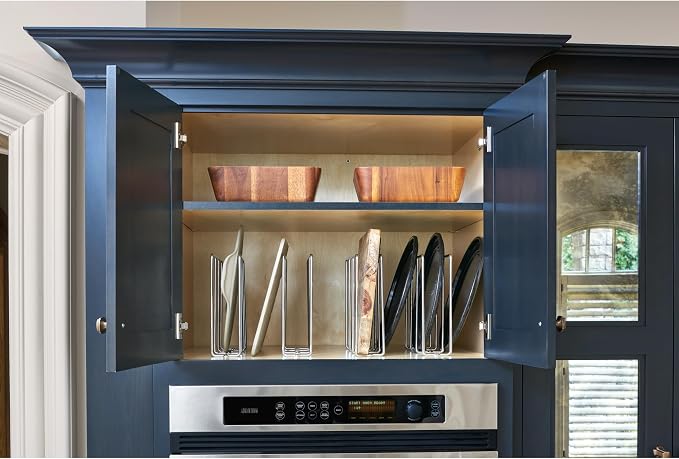 Rev-A-Shelf Baking Sheet Organizer for Wall/Base Cabinets, U-Shaped Bakeware & Cookie Sheet Wire Tray Divider for Kitchen Storage, Chrome, 596-10CR-52 - Image 7