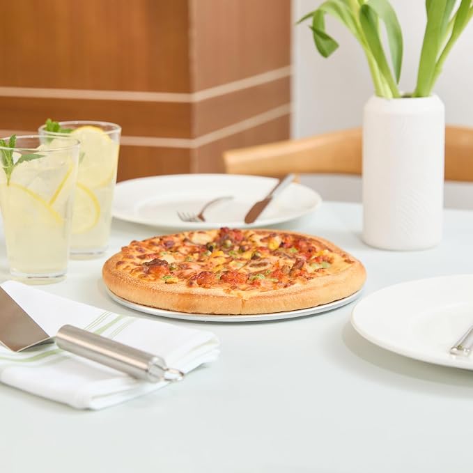 Restaurantware 9 Inch Aluminum Pizza Pan 12 Count Wide Rim Silver Pizza Pan, Heat Conductive Round Pizza Tray, Lightweight Corrosion-Resistant Serving Tray For Restaurant Or Home Use - Image 7