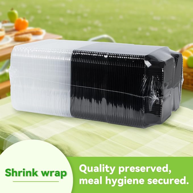 40 Pack 38oz Meal Prep Containers - Shrink Wrap Ready To Use | Reusable Leakproof 3 Compartment To Go Boxes | BPA-Free, Microwave & Freezer Safe | Portion Control Takeout Food Storage - Image 4