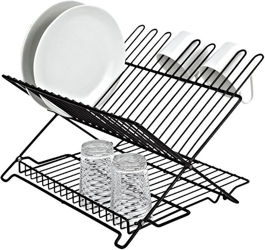 Better Houseware 1483 Junior Folding Dish Rack, Black by BetterHouseware