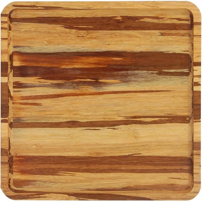 Bamboo Serving Tray - 9" x 9" x 0.75" - Tiger Stripe - 30 Trays by BambooMN