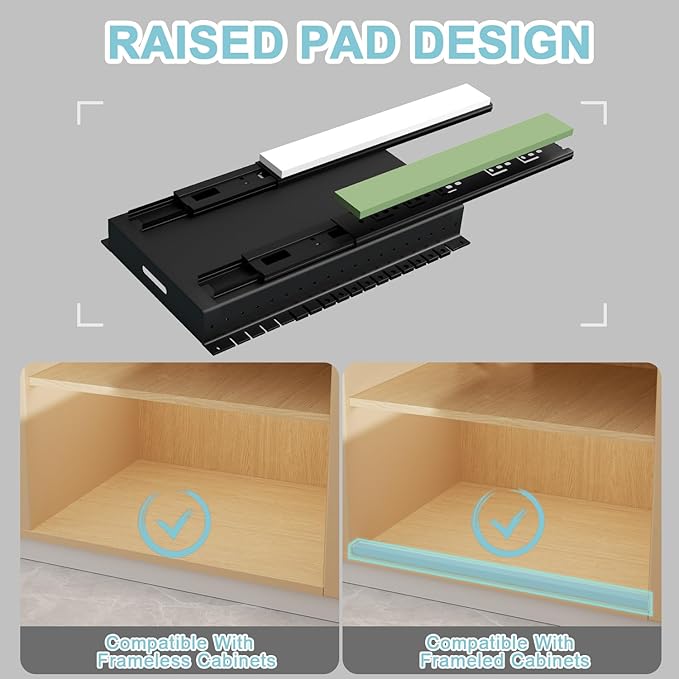 Pots and Pans Organizer Under Cabinet - 22" Deep Expandable | Pot Organizers inside Cabinet with 10 Adjustable Dividers & Handrail, No Drill Pot Lid Holder, Sliding Pot Lid Holder, 1 Pack - Image 3