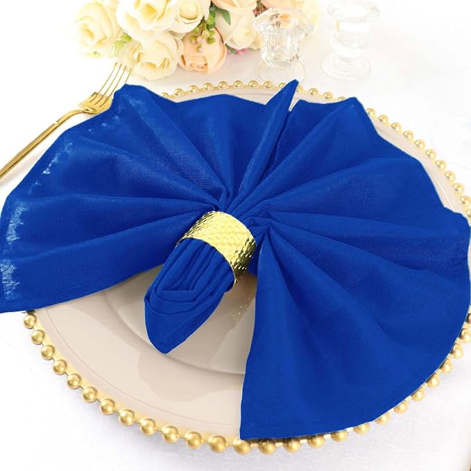 Efavormart Premium Cloth Napkins Set of 50, 20x20 Inch Royal Blue Seamless Dinner Napkins, Washable Linen Table Napkin Cloth with Hemmed Edges for Weddings, Party and Banquet - Image 2
