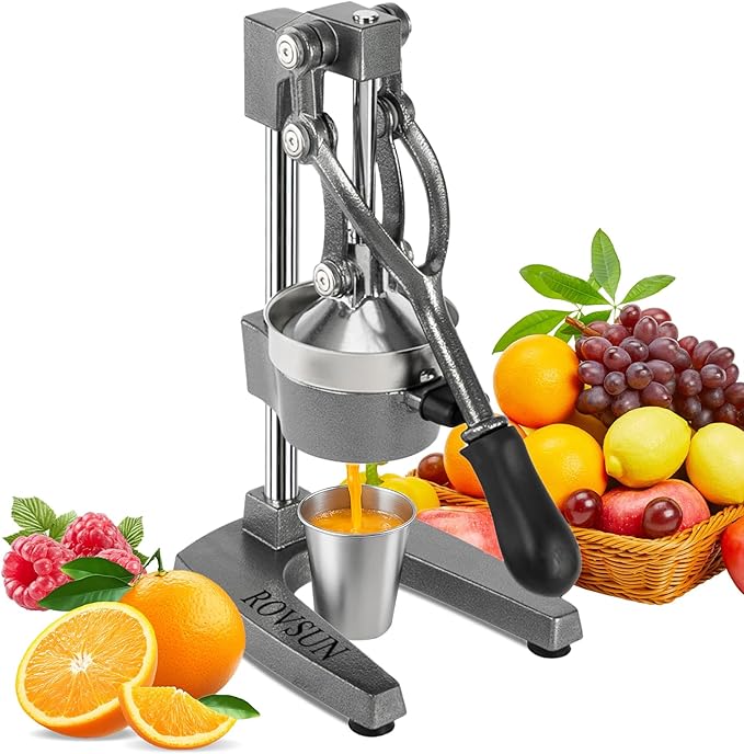 ROVSUN Commercial Grade Citrus Juicer Hand Press Manual Fruit Juicer Juice Squeezer Citrus Orange Lemon Pomegranate (Grey) by ROVSUN