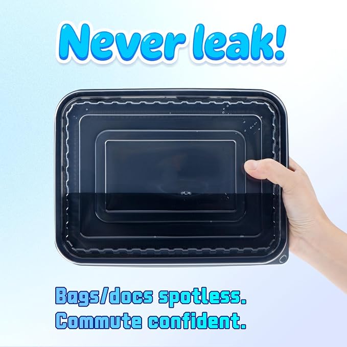 YANGRUI 40 Pack 48oz Meal Prep Containers - Shrink-Wrapped No Pre-Wash | Single Deep Compartment Leakproof | Shatterproof Flexible Pure PP | Microwave Safe To-Go Box for Chicken, Ribs & Leftovers - Image 4