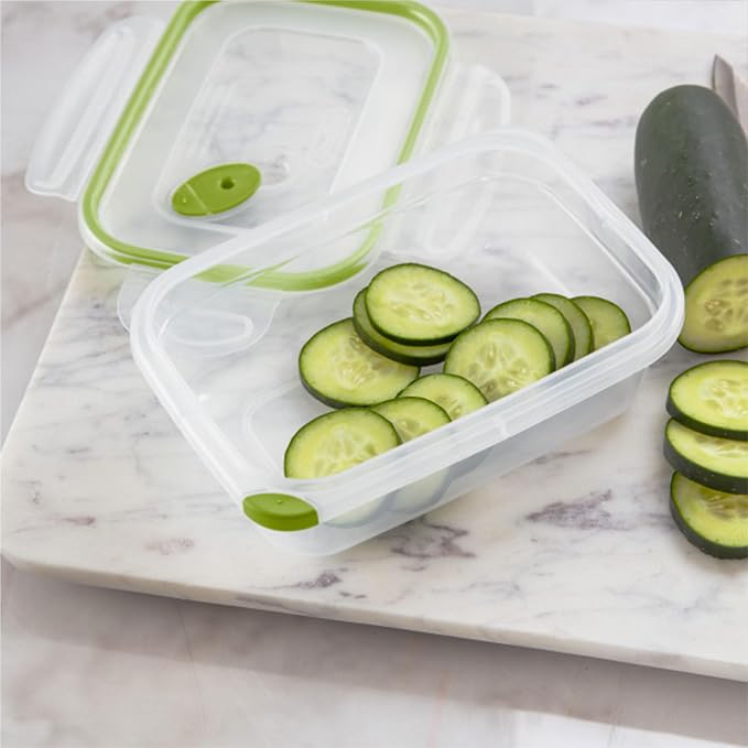 Sterilite Ultra-Seal 3.1 Cup Rectangle, Airtight Food Storage Container, Latching Lid, Microwave and Dishwasher Safe, Clear With Green Gasket, 12-Pack - Image 7