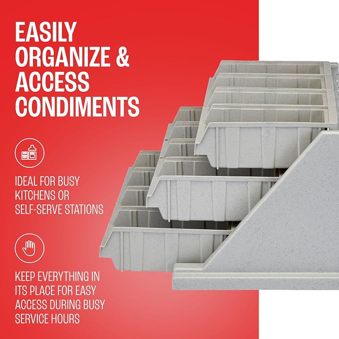 Cambro Versa - Self Serve Condiment and Utensil Bin - 12 Storage Bins - Ideal for food and coffee condiments (Gray) - Image 3
