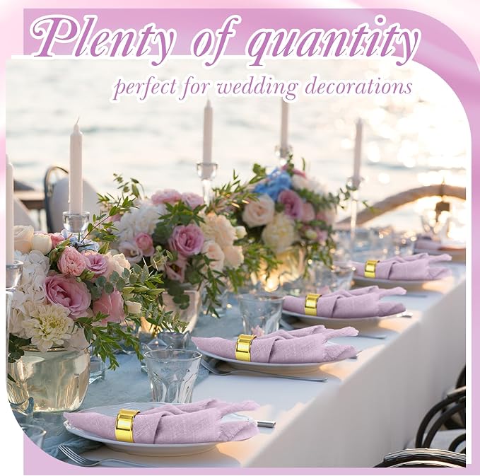 48 Pcs Cotton Linen Cloth Napkins with Fringe 16.5 x 16.5 Inch Square Rustic Dinner Linen Napkins Bulk for Wedding Party Banquet Dinner (Purple) - Image 6
