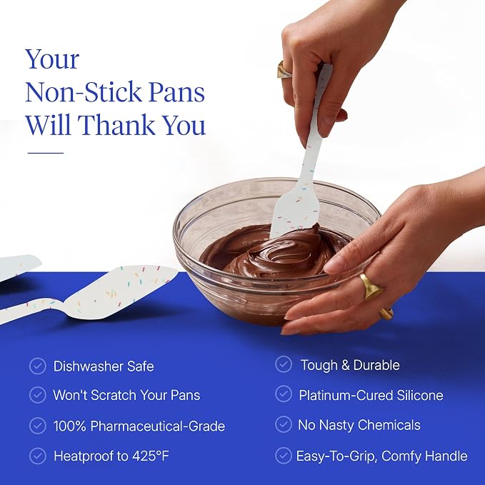 GIR: Get It Right 5 Piece Silicone Kitchen Utensils Set - Ladle, Spatula, Flip, Spoon & Spoonula - Non-Toxic Cooking Utensils for Nonstick Cookware, Cooking and Baking - Sprinkles - Image 4