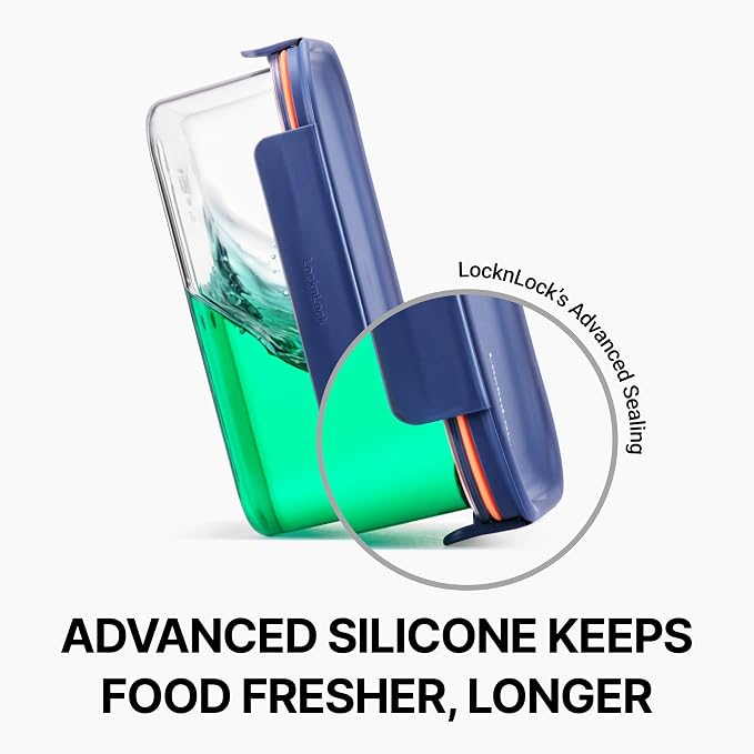 LocknLock Tritan Plastic Bisfree Modular Plus Food Storage Container Set, Lunch, Meal Prep, Stackable, BPA-Free, Leakproof, Microwave, Freezer-Safe, 10 Pieces, 5 Boxes and 5 Lids, Mint - Image 6