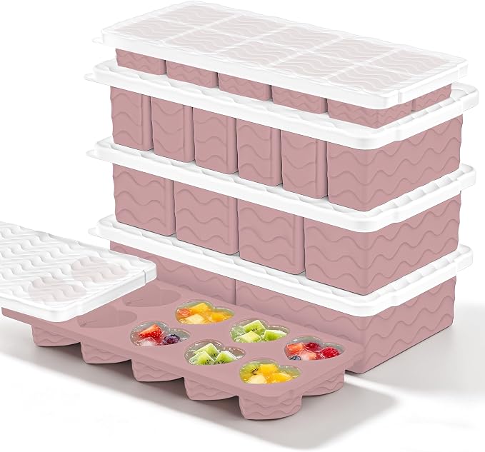 Silicone Freezer Molds for Food, 5-Pack with Steel Rim for Meal Prep | 100% Food-Grade Silicone, BPA-Free, Oven and Dishwasher Safe. Perfect for Freezing Lasagna, Casseroles, Soups & Sauces by Bandiction