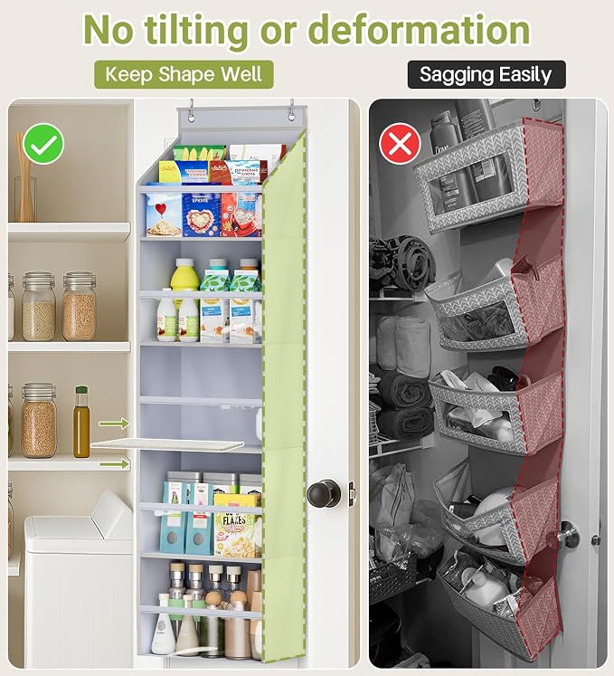 AOODA Deep Pockets Baby Organizer Storage, 10 Tier Clear Over the Door Shoe Rack, 2 Item Bundles - Image 3