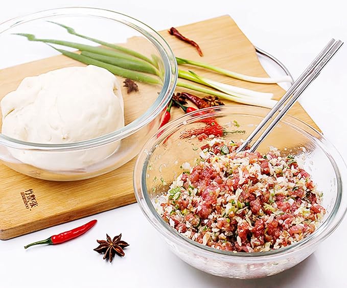 Glass Mixing Bowl Set with Airtight Lids for Kitchen Baking Prepping, Serving, Cooking 0.6QT, 1.1QT, 2.2QT, 4QT Salad Bowl Set with Lids, Dishwasher and Microwavable Safe - Image 9
