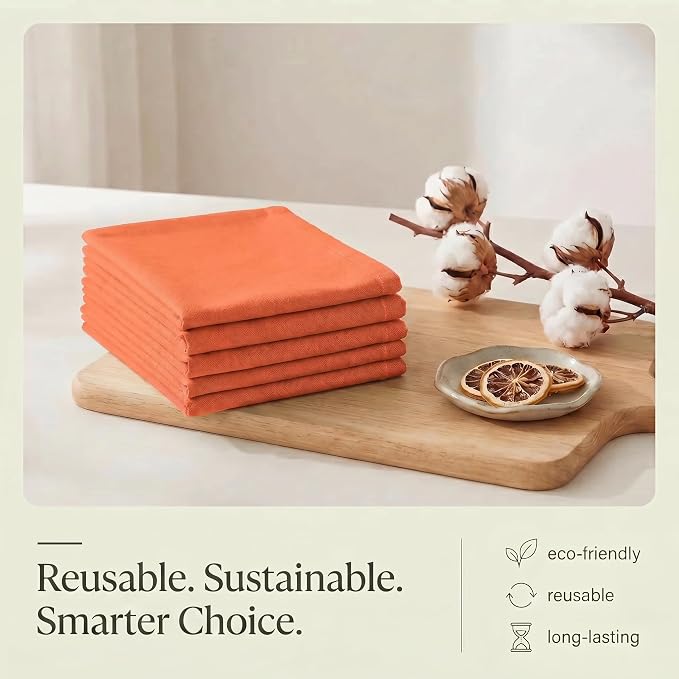 Urban Villa Kitchen Towels Cotton Dish Towels 20”x30” (Set of 6) Coral - Image 8