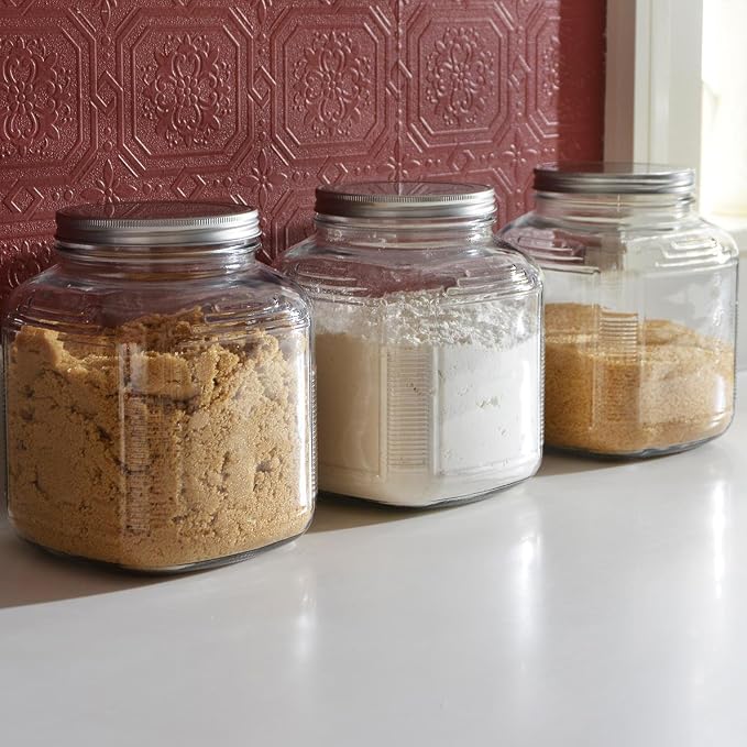 Anchor Hocking 3-Piece Glass Cracker Jar Canister Set - Image 3