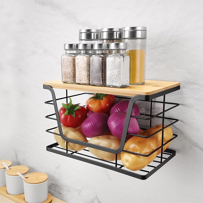 ALOCEO Extra Large Trash Bag Holder Dispenser With Bamboo Top, Wall Mounted Garbage Bag Dispenser Roll Holder for Kitchen Laundry Room Organization - Image 5