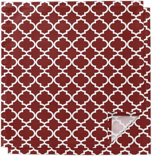 Cloth Napkins Set of 2-20x20 Inches, Red Moroccon Washable Reusable Table Napkins, Vintage Farmhouse Minimalist Motifs Art Soft & Absortbent Dining Napkin for Party Wedding Hotel Restaurant by Unknown