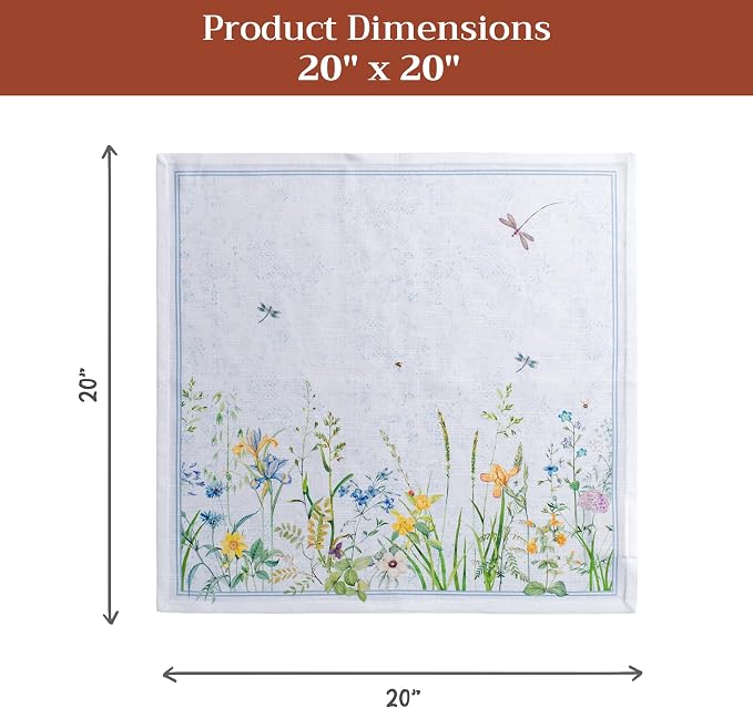 Maison d' Hermine Cloth Napkins Set of 4 Reusable 100% Cotton (20" x 20") | Everyday Square Napkins Cloth Washable Dinner Party Wedding Restaurant Hotel Kitchen Spring Summer - Fleurs De Mai - Image 7