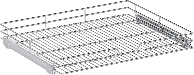 Pull Out Cabinet Organizer, 27" W x 21.5" D, Heavy Duty Chrome Slide Out Shelf for Wide Base Cabinets, Sliding Wire Basket Drawer for Pots, Pans, Appliances & Pantry Storage - Image 9
