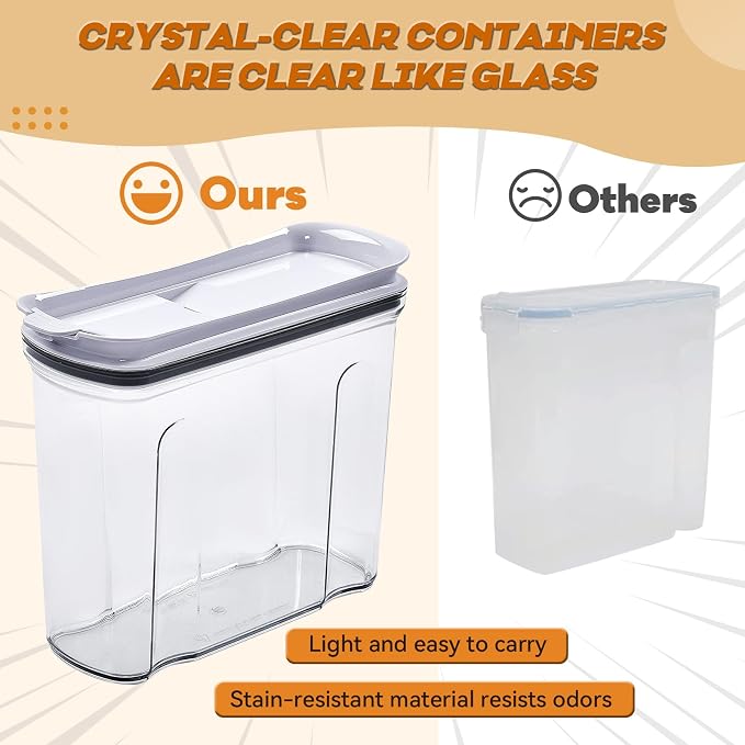 Cereal Containers Storage Set, Airtight Food Storage Container with Lid 4L/135.2oz,4PCS BPA-FREE Plastic Pantry Organization Canisters for Rice Cereal Flour Sugar Dry Food in Kitchen - Image 7