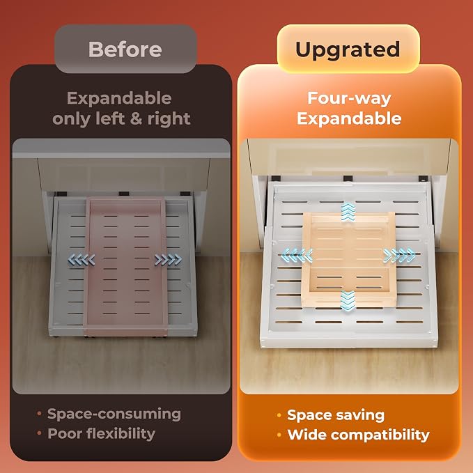 1 Pcs Pull Out Cabinet Organizers, Width (12"-19") and Depth (17"-23") Expandable With 3 Slides, No Drill Slide out Drawers Adhesive Film or Nail Cabinets Without Lip in Kitchen, Bathroom - Image 4
